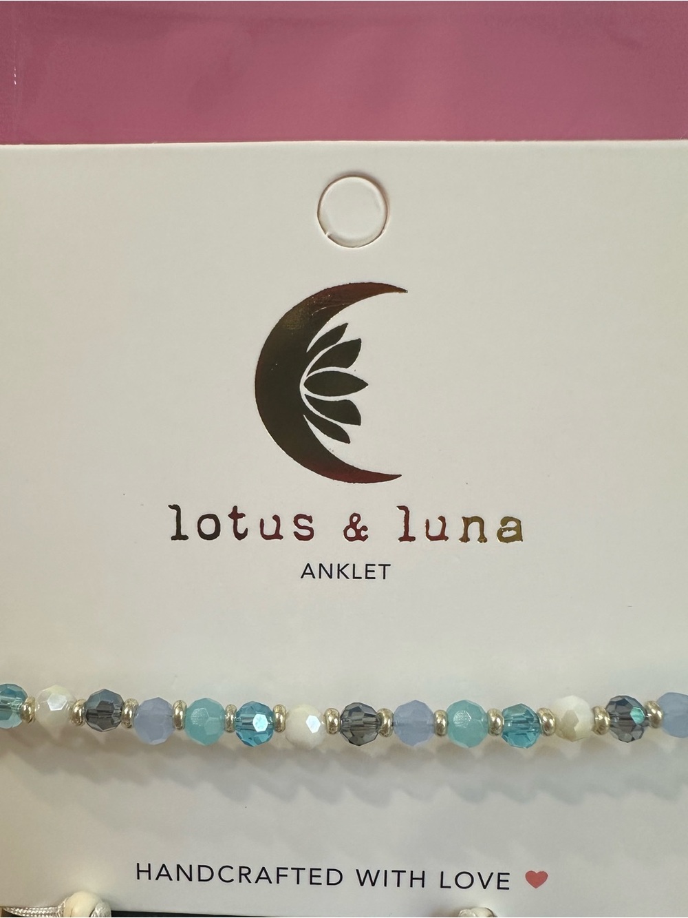 Lotus & Luna Blue Crystal Beaded Anklet